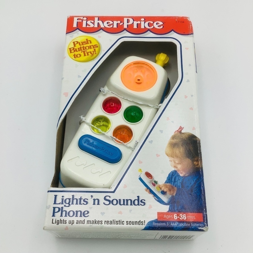 New Vintage Rare Fisher-Price "Lights 'n Sounds"‎ Phone Toy 1995 push buttons
